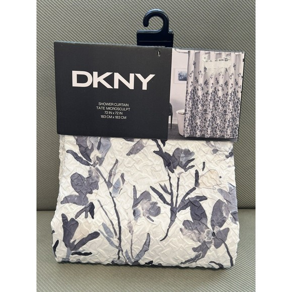Dkny Bath New Dkny Tate Microsculpt Fabric Shower Curtain Dark Gray